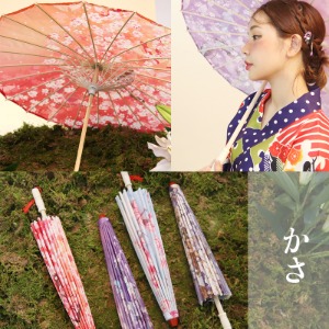 하나미즈에 일본 전통 우산 [대나무 카사 폴리 원단 소재 벚꽃 나비] - 2차재입고