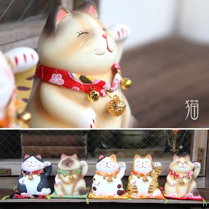 지유가오카 마네키네코 오너먼트 [고양이 인형 장식 복고양이 선물 개업식 집들이 합격 기원] - 3차재입고